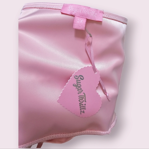 Pink Satin Corset Top Sugar Thrillz DollsKill Size 1x - Picture 5 of 7